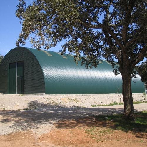 Leichtbauhalle in Grün von HPS-Prefab